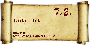 Tajti Elek névjegykártya